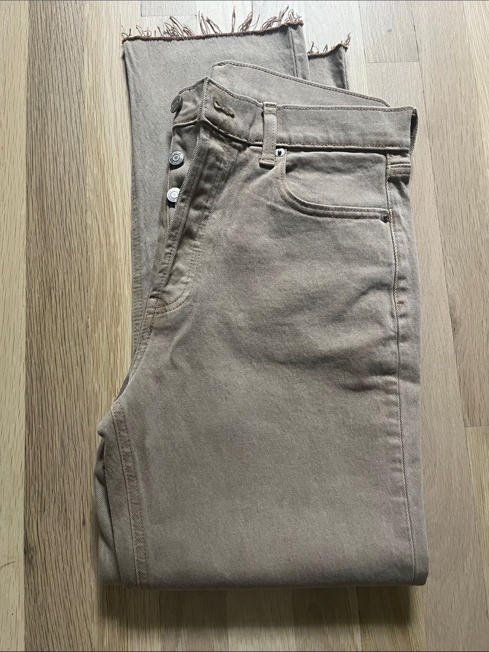 GAP Woman's Cheeky Straight High Rise Jeans in Light Brown 39/10R NWOT